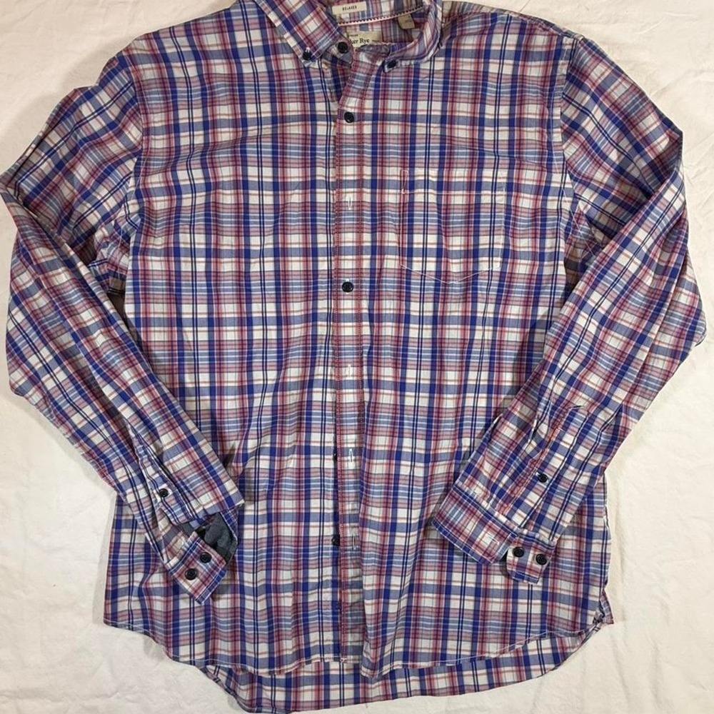 Men's Hawker Rye relaxed plaid button-up shirt